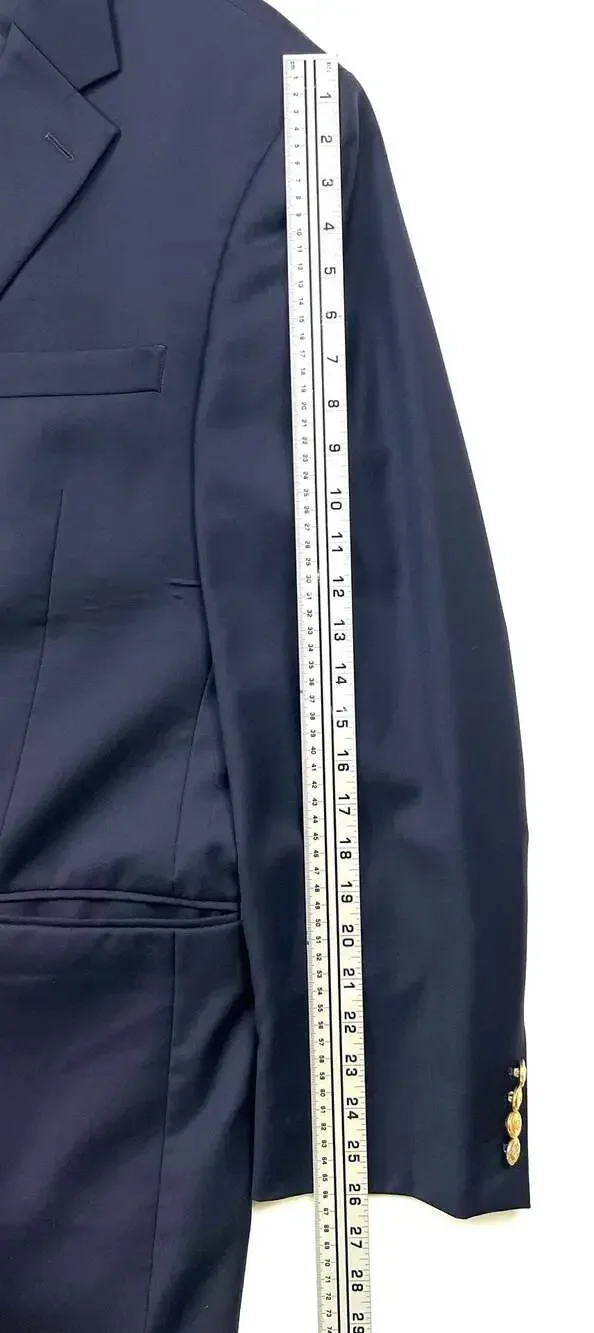 Ralph Lauren Navy Blue Wool Blazer with Gold Crest Buttons Estimated size 46L. S
